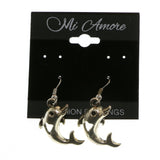 Mi Amore Dolphin Dangle-Earrings Silver-Tone