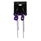 Mi Amore Dangle-Earrings Silver-Tone/Purple