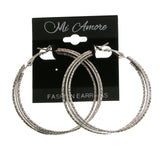 Mi Amore Hoop-Earrings Silver-Tone