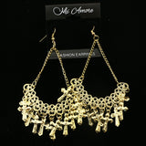 Mi Amore Cross Chandelier-Earrings Gold-Tone