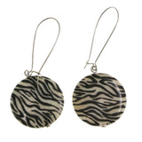 Mi Amore Zebra Stripe Dangle-Earrings Silver-Tone/Black