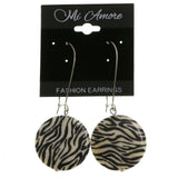 Mi Amore Zebra Stripe Dangle-Earrings Silver-Tone/Black