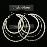 Mi Amore Hoop-Earrings Silver-Tone