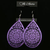 Mi Amore Dangle-Earrings Silver-Tone/Purple