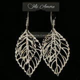 Mi Amore Leaves Dangle-Earrings Silver-Tone