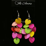 Mi Amore Heart Dangle-Earrings Silver-Tone/Multicolor