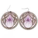 Mi Amore Dangle-Earrings Silver-Tone/Purple