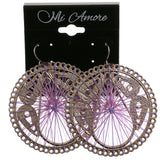 Mi Amore Dangle-Earrings Silver-Tone/Purple