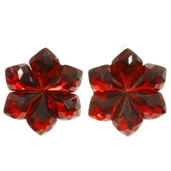 Mi Amore Red Gem Dangle-Earrings Silver-Tone/Red