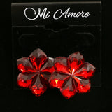 Mi Amore Red Gem Dangle-Earrings Silver-Tone/Red