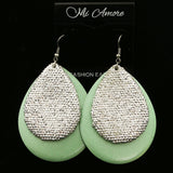 Mi Amore Dangle-Earrings Silver-Tone/Green