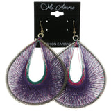 Mi Amore Metallic Thread Accent Dangle-Earrings Silver-Tone/Purple