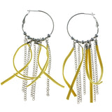 Mi Amore Hoop-Dangle-Earrings Silver-Tone/Yellow