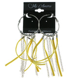 Mi Amore Hoop-Dangle-Earrings Silver-Tone/Yellow