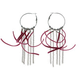 Mi Amore Hoop-Dangle-Earrings Silver-Tone/Purple