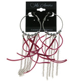 Mi Amore Hoop-Dangle-Earrings Silver-Tone/Purple