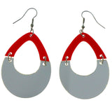 Mi Amore Mirrored Drop-Dangle-Earrings Silver-Tone/Red