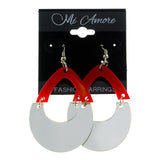 Mi Amore Mirrored Drop-Dangle-Earrings Silver-Tone/Red