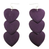 Mi Amore Heart Drop-Dangle-Earrings Purple