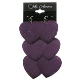 Mi Amore Heart Drop-Dangle-Earrings Purple