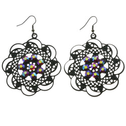 Mi Amore AB Acrylic Accent Dangle-Earrings Black/Multicolor