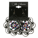 Mi Amore AB Acrylic Accent Dangle-Earrings Black/Multicolor