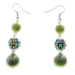 Mi Amore AB Acrylic Accent Drop-Dangle-Earrings Green/Multicolor