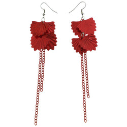 Mi Amore Chain Tassel Drop-Dangle-Earrings Red