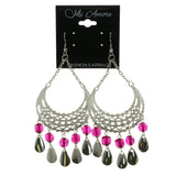 Mi Amore Filligree Drop-Dangle-Earrings Silver-Tone/Purple