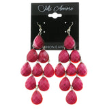 Mi Amore Chandelier-Earrings Silver-Tone/Pink