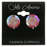 Mi Amore AB Finish Post-Earrings Multicolor