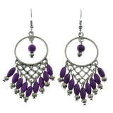 Mi Amore Dangle-Earrings Silver-Tone/Purple