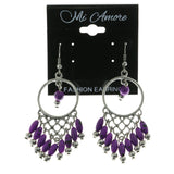 Mi Amore Dangle-Earrings Silver-Tone/Purple