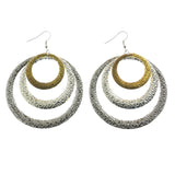 Mi Amore Multiple Rings Dangle-Earrings Silver-Tone/Gold-Tone