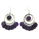 Mi Amore Dangle-Earrings Silver-Tone/Purple