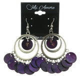 Mi Amore Dangle-Earrings Silver-Tone/Purple