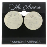 Mi Amore Post-Earrings White/Silver-Tone