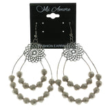 Mi Amore Gray Acrylic Accents Dark Silver -Dangle-Earrings Silver-Tone & Gray