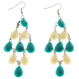 Mi Amore Acrylic Accents Chandelier-Earrings Silver-Tone/Blue