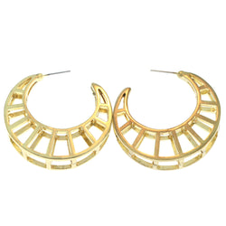 Gold-Tone Metal Hoop-Earrings