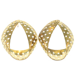 Gold-Tone Metal Stud-Earrings