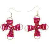 Mi Amore Dangle-Earrings Pink/Silver-Tone