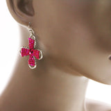 Mi Amore Dangle-Earrings Pink/Silver-Tone