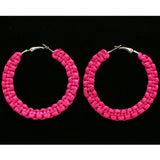 Mi Amore Hoop-Dangle-Earrings Pink & Silver-Tone