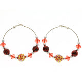 Mi Amore Hoop-Earrings Red/Silver-Tone