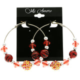 Mi Amore Hoop-Earrings Red/Silver-Tone