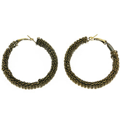 Mi Amore Hoop-Dangle-Earrings Bronze-Tone