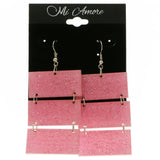 Mi Amore Drop-Dangle-Earrings Pink/Silver-Tone