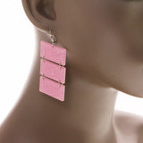 Mi Amore Drop-Dangle-Earrings Pink/Silver-Tone