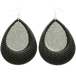 Mi Amore Sequins Dangle-Earrings Black/Silver-Tone